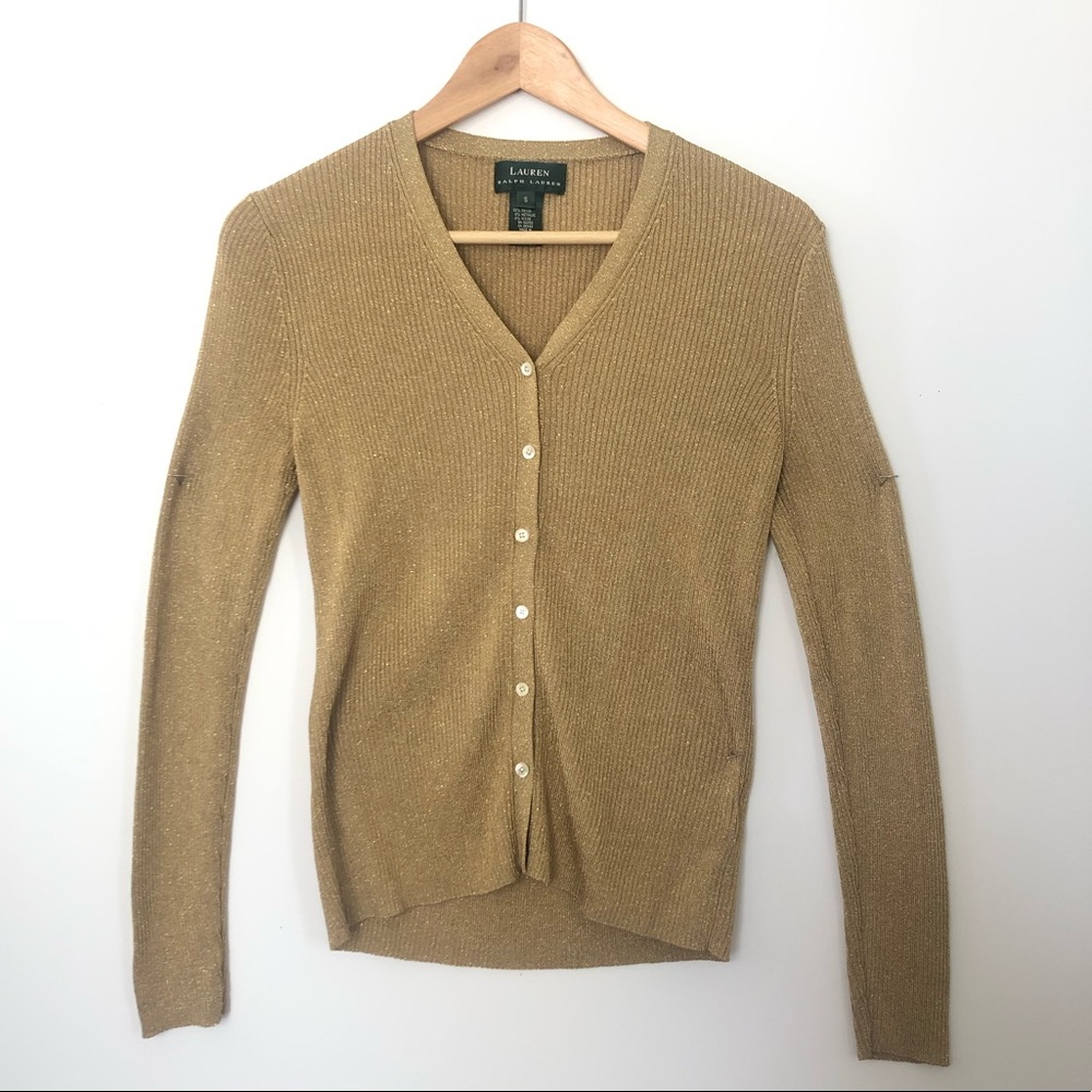Lauren Ralph Lauren Gold Cardigan